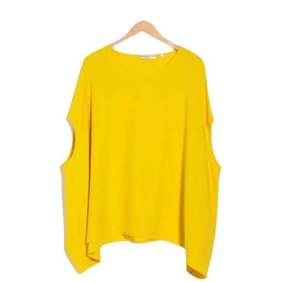 Patrizia Luca Oversize Tunic Top Yellow One Size OS NWOT $128 MSRP - Picture 1 of 8